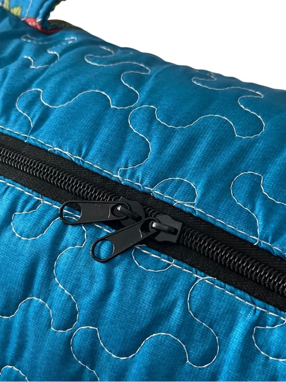 NEW Sanrio Hello Kitty & Friends Large Teal Quilted Garden Duffel Bag Flat Print - Picture 4 of 6